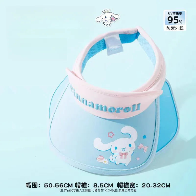Hello Kitty Kuromi Sun Protection Hat New Spring/Summer Sun Hat Student Sun Hat Open-Top Wide-Brim Hat Qme hangna-6
