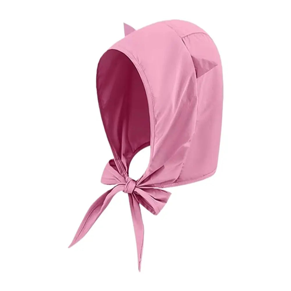 Cute Ear Sunshade Caps Hooded Hat Unisex Summer Fisherman Strap Qme Pink One size