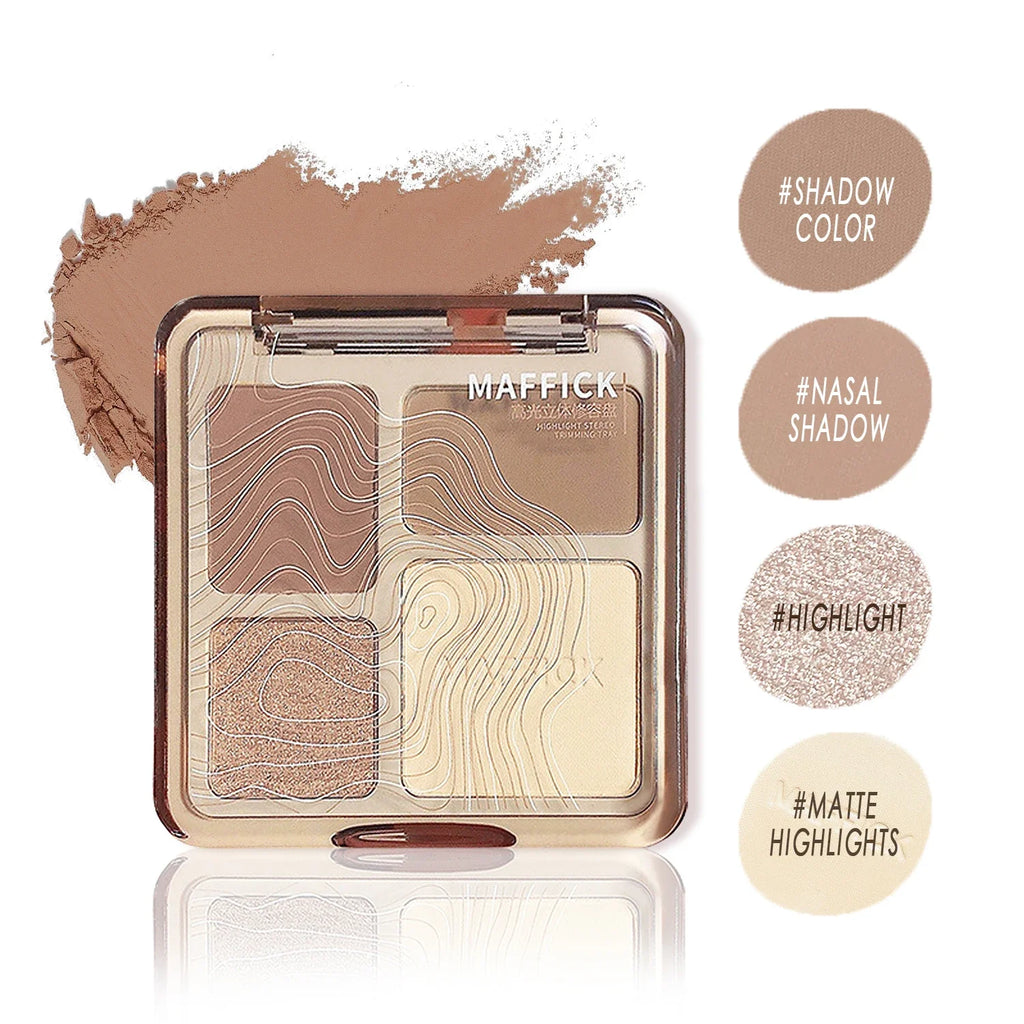 Contouring Palette Highlighting Four Colors One Natural Matte Qme