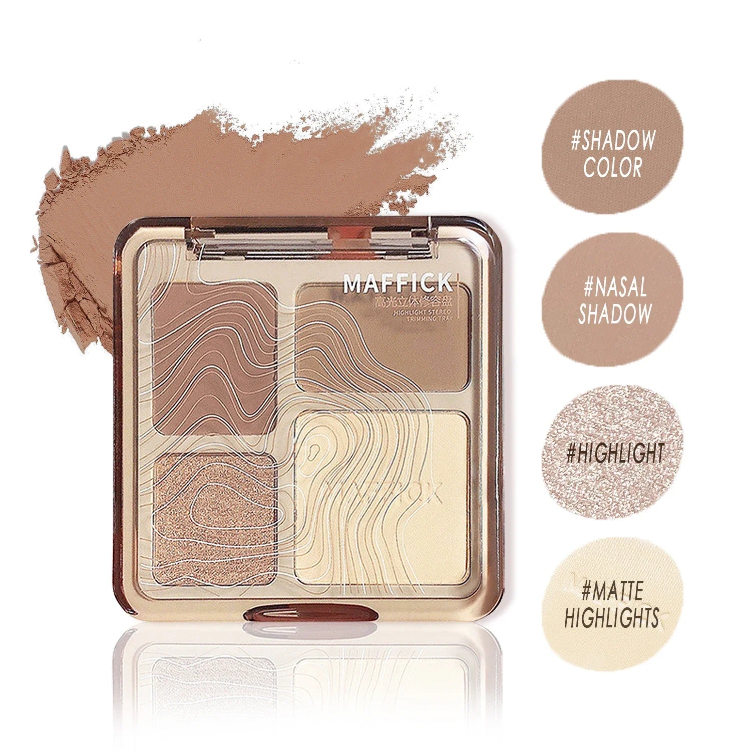Contouring Palette Highlighting Four Colors One Natural Matte Qme