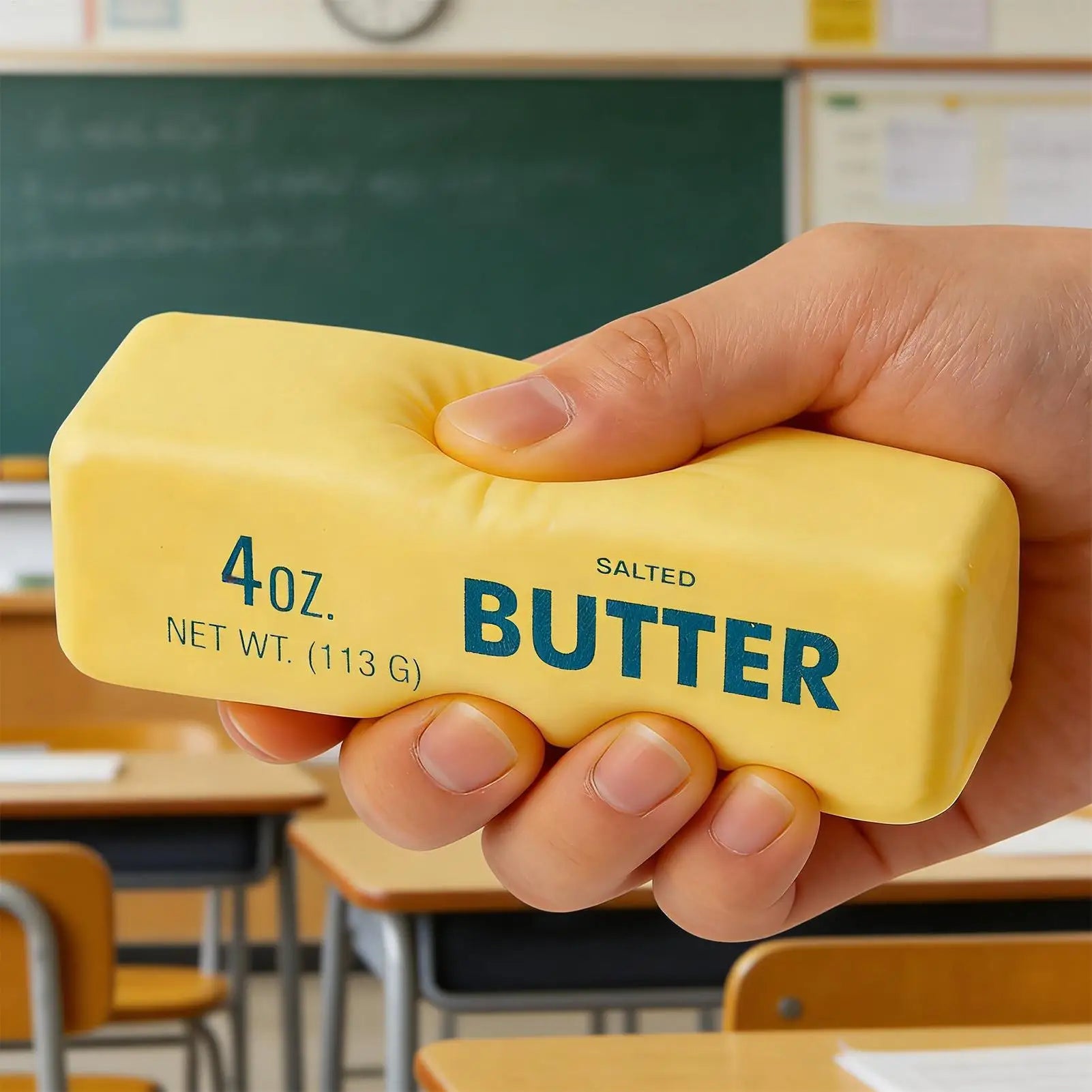 1pc Fidget Squeeze Toy Realistic Butter Stretchy Dough 13x3.8x3.8cm Slow Rebound Soft Stress Squeeze Toy for Kids Adults Student Qme