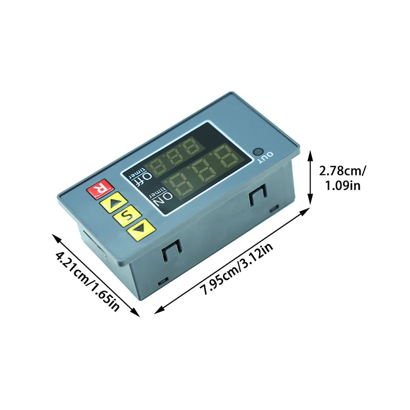 Cyclic Dual-display Timing Relay T3231 DC12V 24V AC110-220V Red Blue Qme