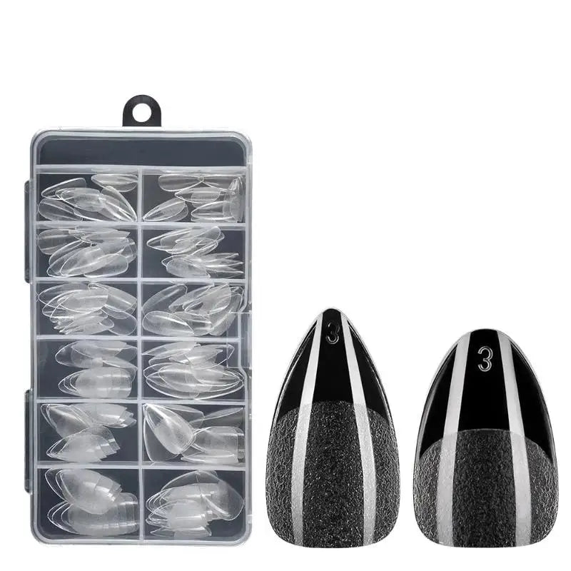 Soft Gel Nail Tips Box Acrylic Short Artificial Nails Manicure Tools Qme
