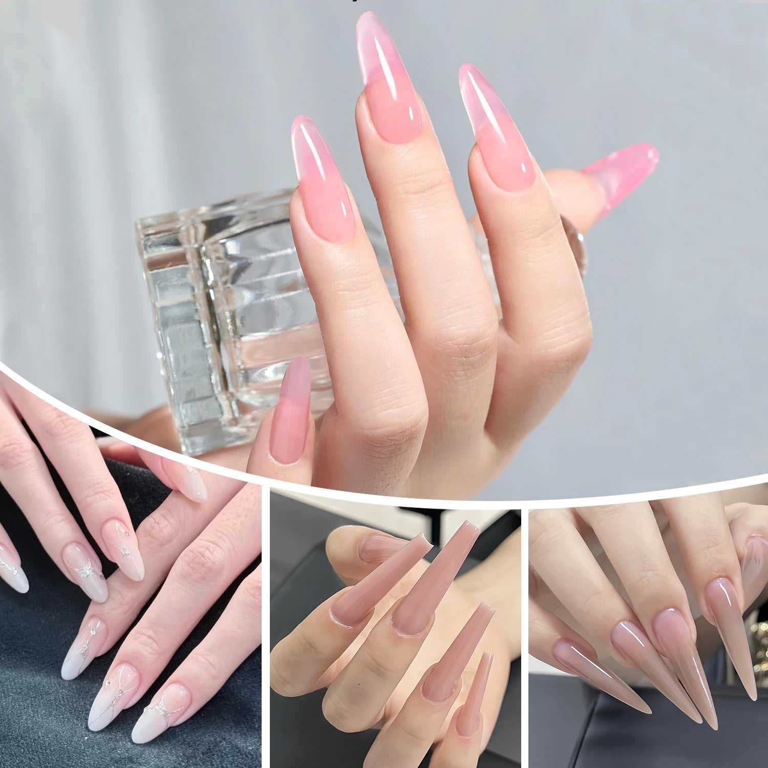 Nailpop Sandwich Nail Dual Forms 15 Shapes Professional Tools French Qme