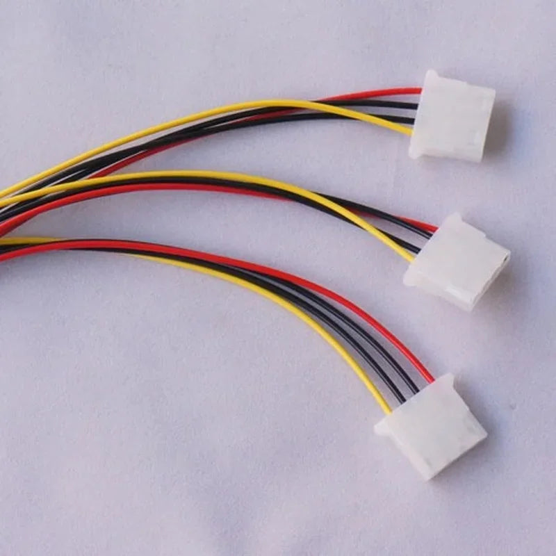 10pcs High Quality 4Pin IDE Power Cables HY1578 4 Pin Molex Male To 3 Port Molex IDE Female Power Supply Splitter Adapter Cable Qme