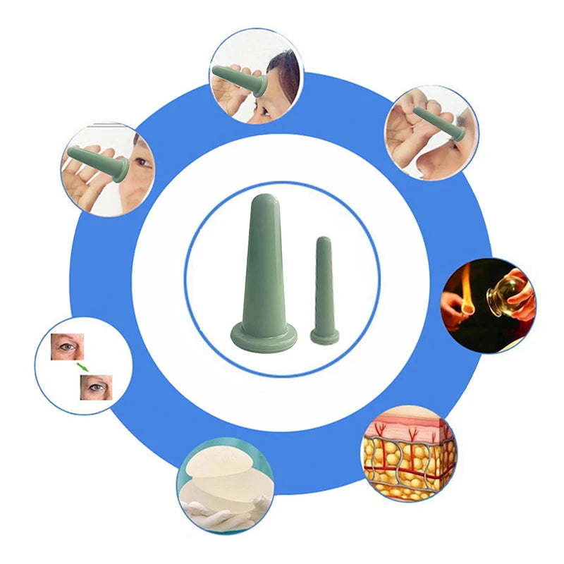 Silicone Vacuum Cupping Massage Anti-cellulite Facial Lifting Cups Qme