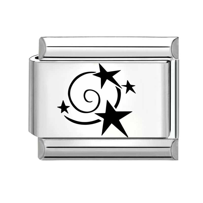 Trendy New Fashion Stars Headphones Cats Heart NO.8 Ball Charm Italian Links Fit 9mm Stainless Steel Bracelet DIY Making Jewelry Qme Style 4