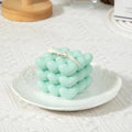 Romantic Heart Cube Fragrance Candle Lovely Bubble Aroma Room Qme green