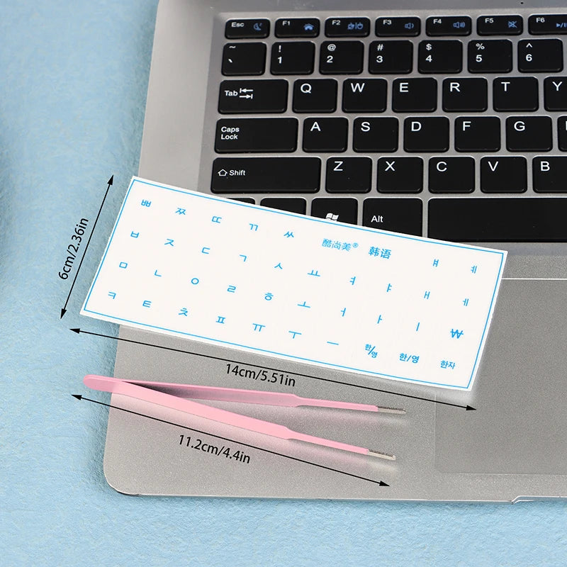 Korean Language Transparent Tear-off Film Keyboard Sticker Universal Qme Blue
