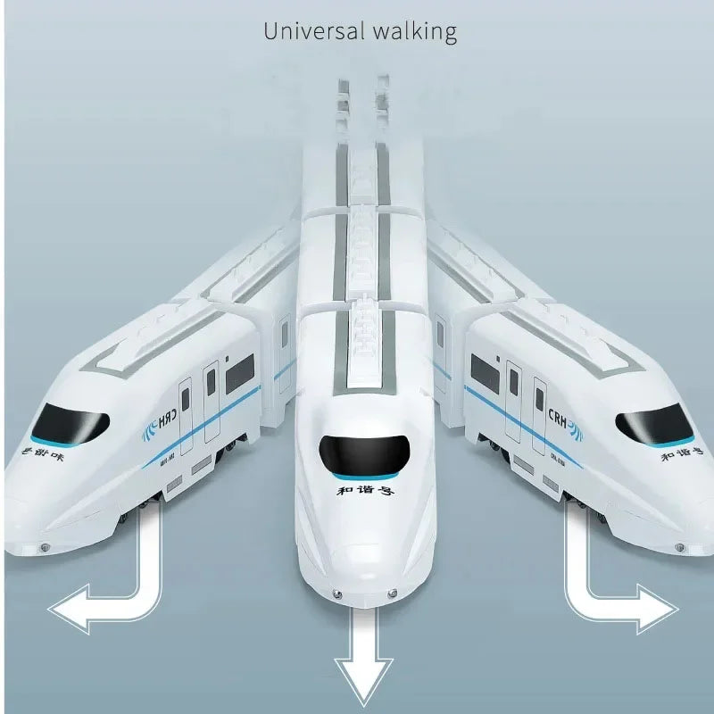 Kids DIY Simulation High Speed Railway Train Toy Car Electric Sound Light Model Train Educational Toys Boys Girls Gift Birthday Qme