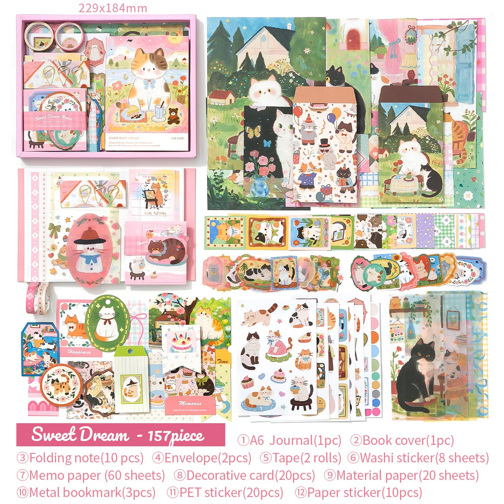 TIANZI Cute Gift Boxes Handbooks School Student Reward Small Gifts Children's Stationery Set Scrapbooking Supplies Qme A