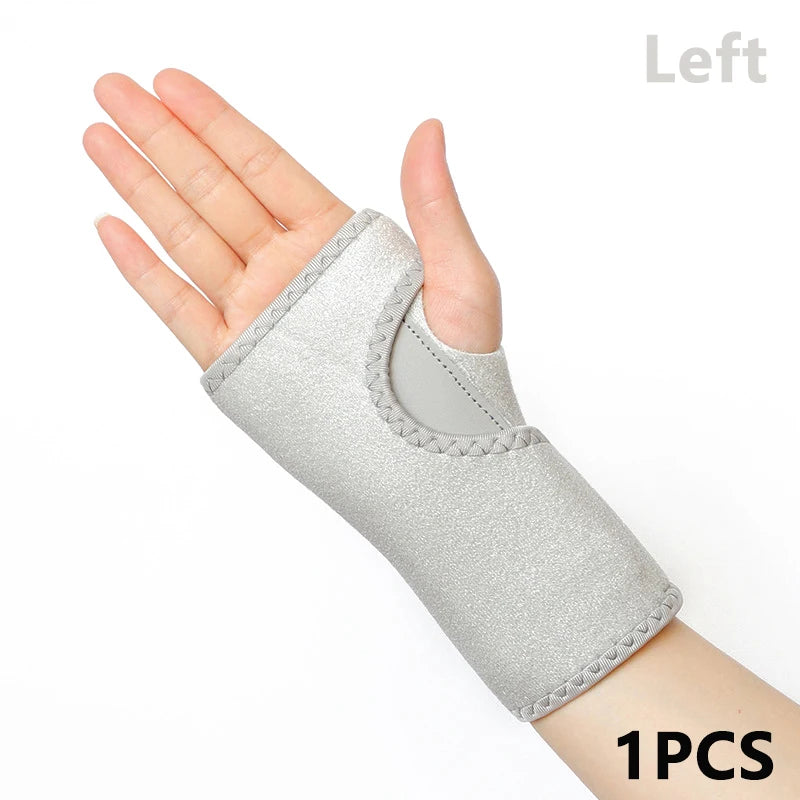 Adjust Splint Sprains Band Bandage Orthopedic Hand Brace Wrist Qme Left Gray