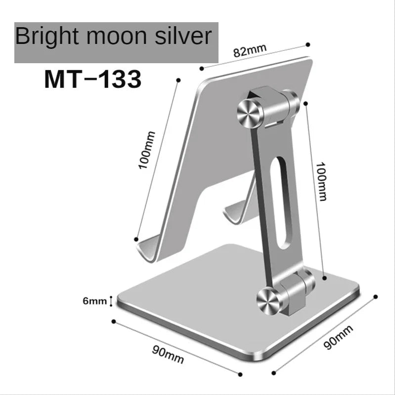 Metal Desk Mobile Phone Holder Stand for IPhone IPad Xiaomi Adjustable Desktop Tablet Holder Universal Table Cell Phone Stand Qme China Mainland Mt133 Silver