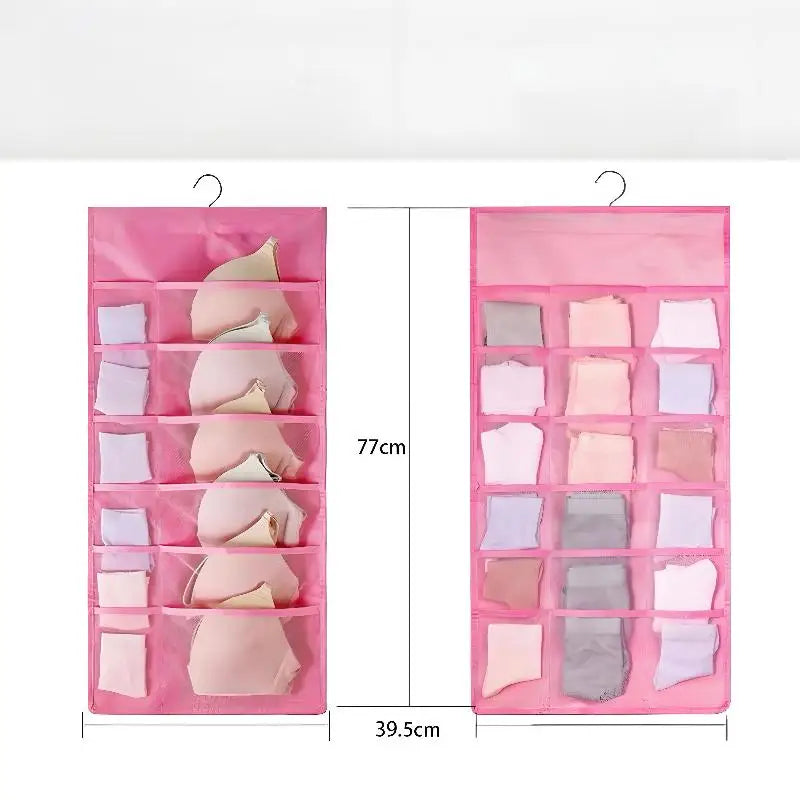 Double Sides Underwear Storage Hanging Bag Dormitory Home Wardrobe Qme