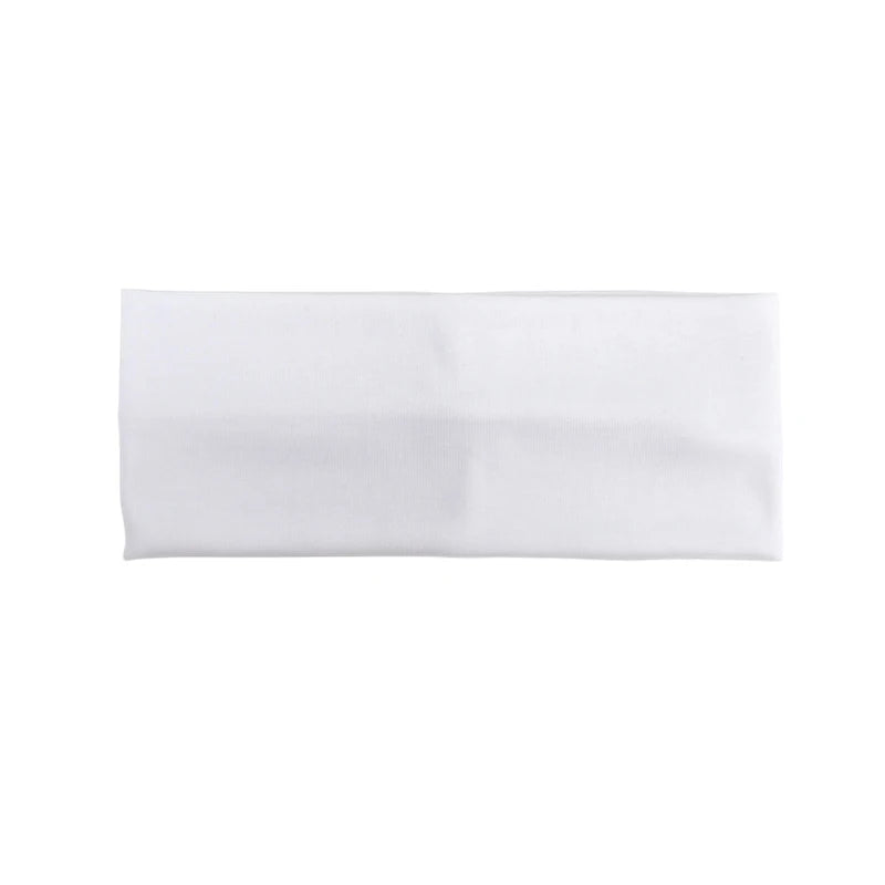 Unisex Simple Solid Running Sports Yoga Headband Absorb Sweat Elastic Qme WHITE
