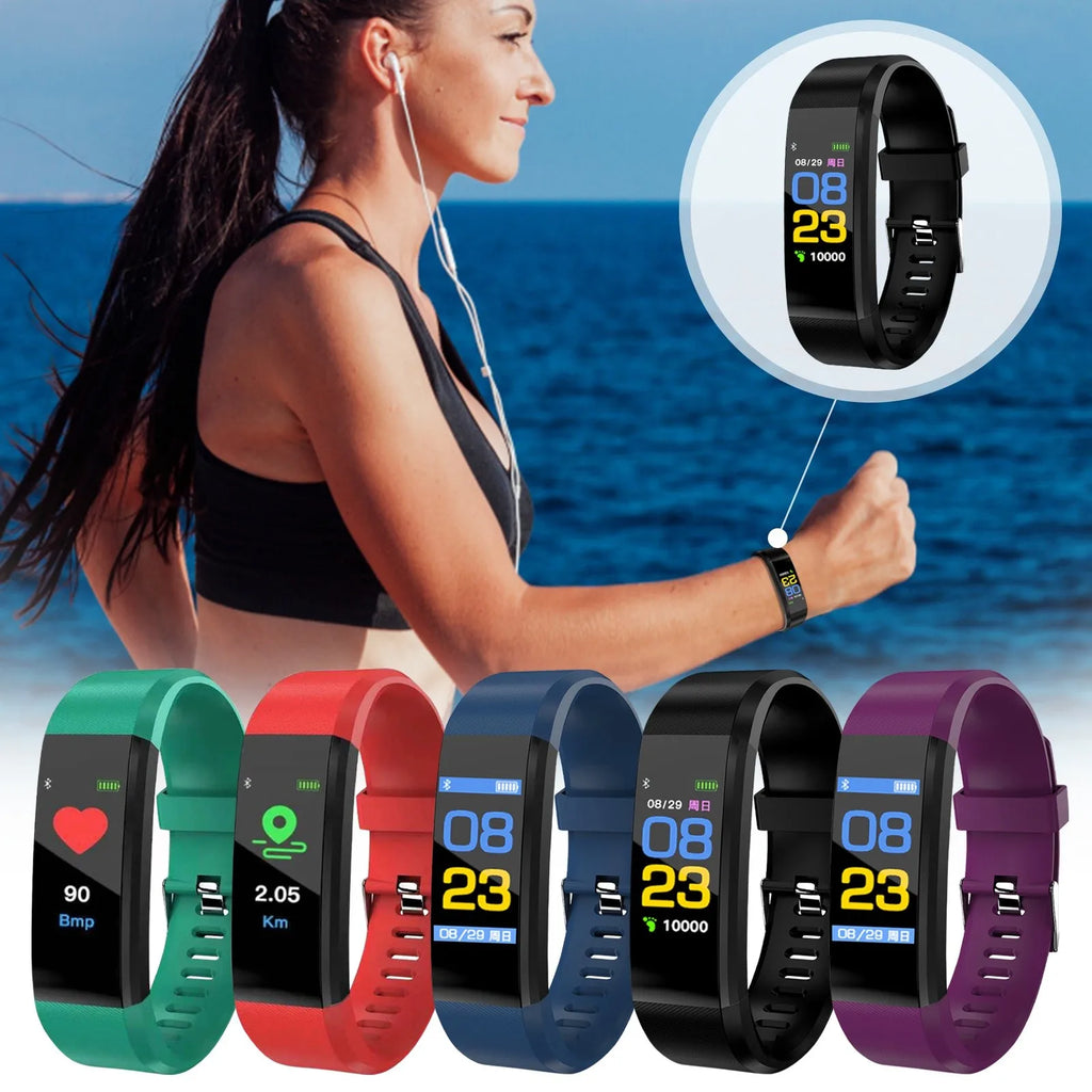Waterproof Simple Smart Bracelet Sleep Detection Heart Rate Blood Pressure Blood Oxygen Sports Pedometer Watch For All People Qme