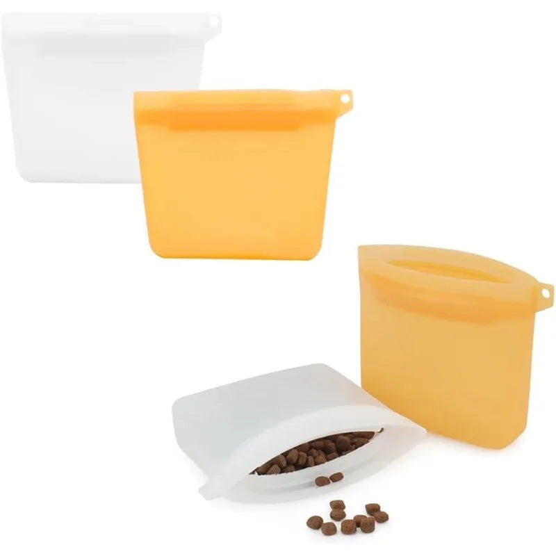 Dog Snack Mini Training Bag, 4-ounce Silicone Waterproof Storage Bag, Portable Outdoor Snack Storage Bag Qme