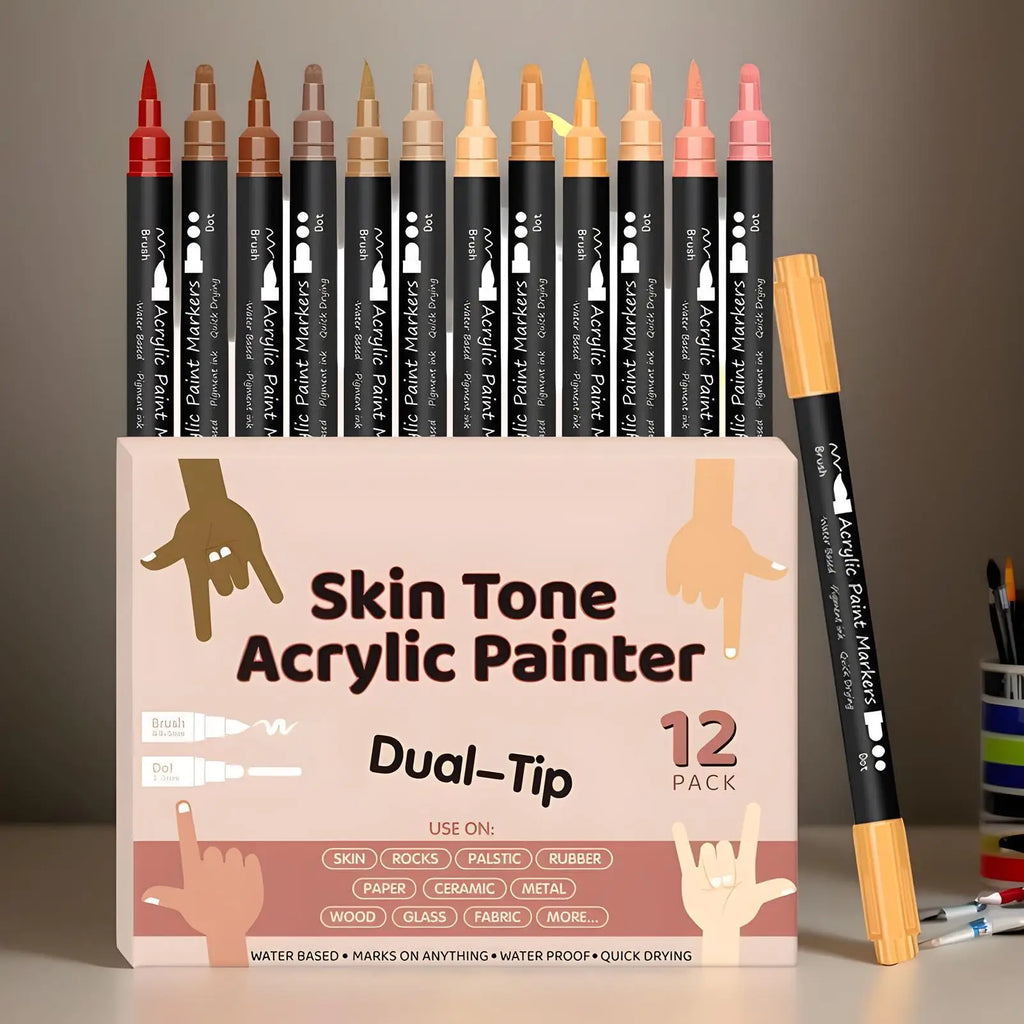 Nail Arts Graffiti Pen Body Painting Graffiti Skin Color Water-based Pen Dot Flower Hook Line Waterproof Acrylic Pigment Pen Qme