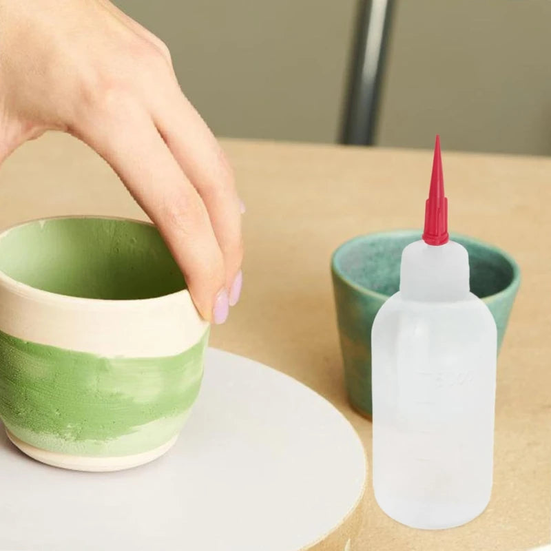 Pottery Glaze Squeeze Bottle Set Fine Tip Applicator For Ceramic Art For DIY Underglazing Projects And Crafting Needle Bottles Qme