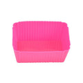 CC115 Silicone Cake Mold Rectang Muffin Cupcake Baking Molds Reusable Qme Rose red