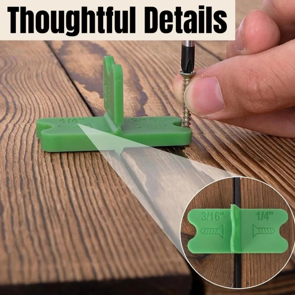 1-8PCS Deck Spacer Tool Set 4 Size Gap Green Deck Spacers Reusable Wood Composite Decking Installation Alignment Leveling Gasket Qme