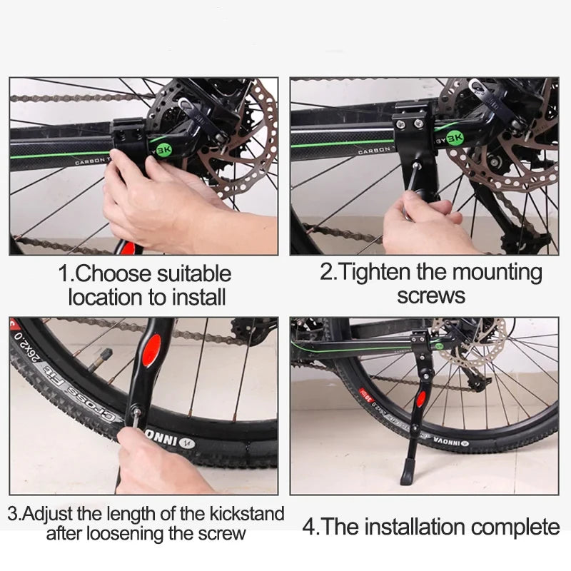 Universal Bicycle Kickstand Parking Rack Adjustable Road Bike Kickstand Support Side Kick Stand Mountain bike Foot Brace Support Qme
