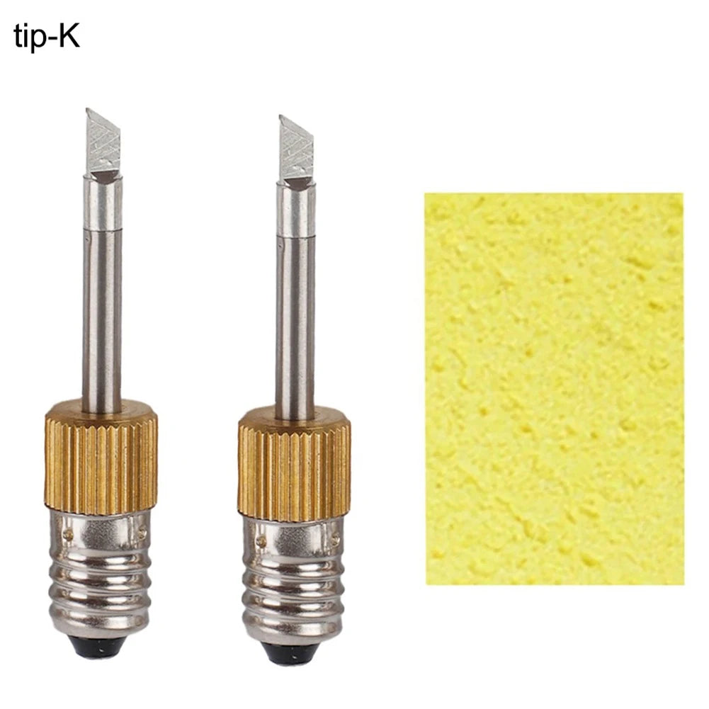 2PCS 50mm E10 Interface Soldering Iron Tips Set Welding Tips USB Soldering Tip Set B C K Type Workshop Equipment Power Tool Qme tip-K