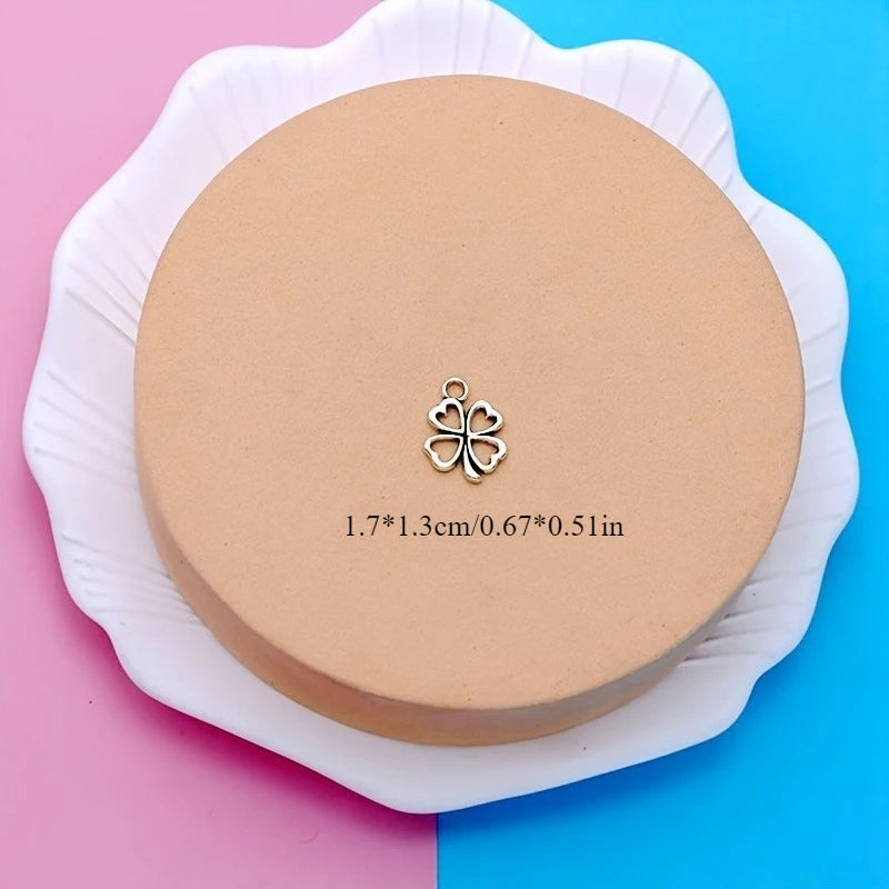 Antique Clover Pendant Small Business Supplies Clover Charms Necklace/Earrings Pendant for DIY Jewelry Qme