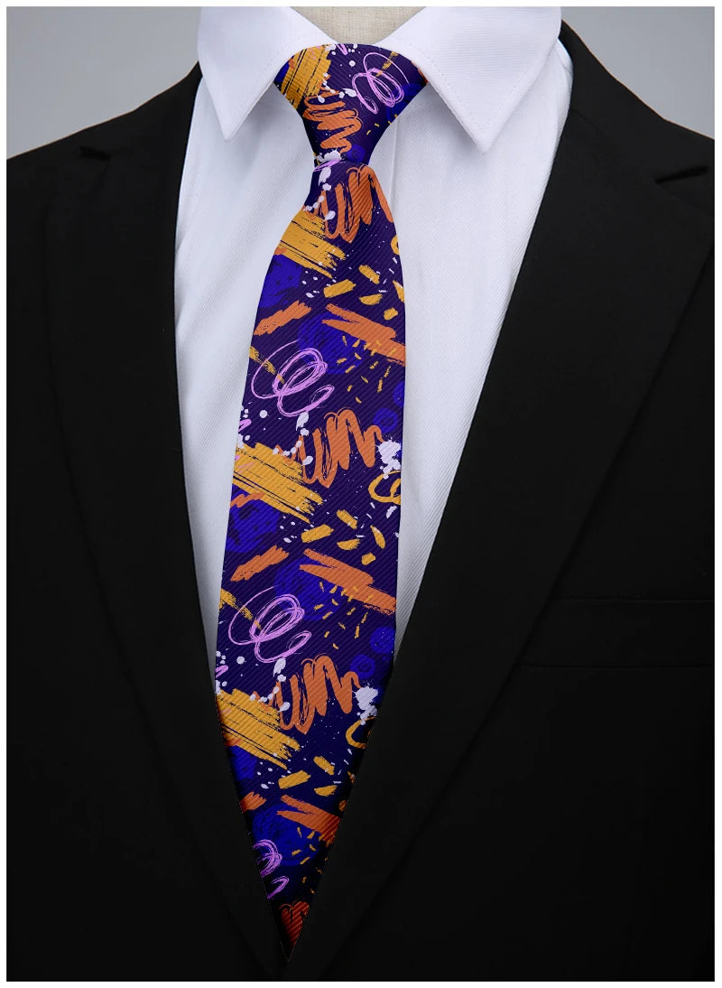 Funny Graffiti Printing Men's Tie Fashion Casual Street Novelty Qme