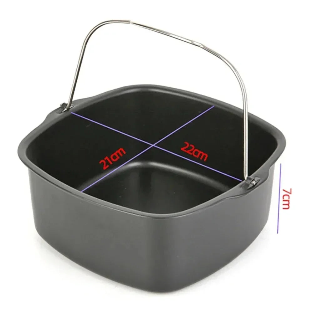 Air Fryer Non-stick Cake Baking Tray Basket Philips Dish Pan Kitchen Qme
