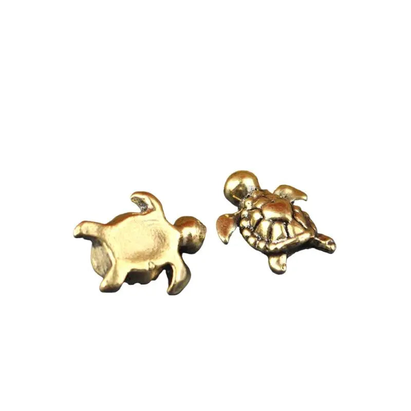 1 Desk Decor Tea Pet Home Office Car Ornament Brass Turtle Figurine Qme