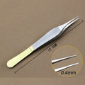 Stainless Steel Tissue Forceps Golden Handle Platform Ophthalmic Qme 0.4 platform