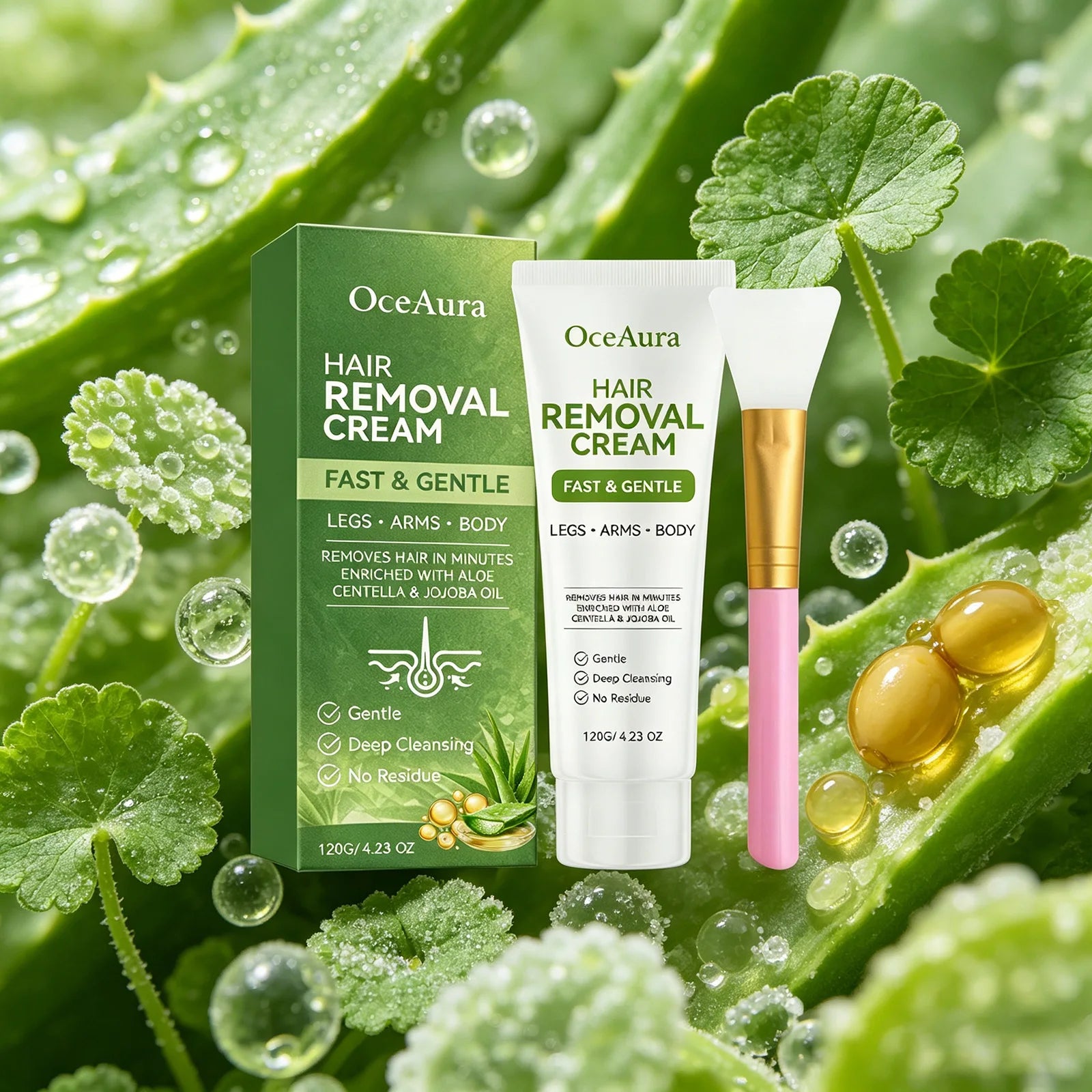 OceAura Aloe Body Hair Removal Cream for Underarm Leg Arm Inhibits Body Hair Growth Painless Fast Hair Removal Depilatory Cream Qme