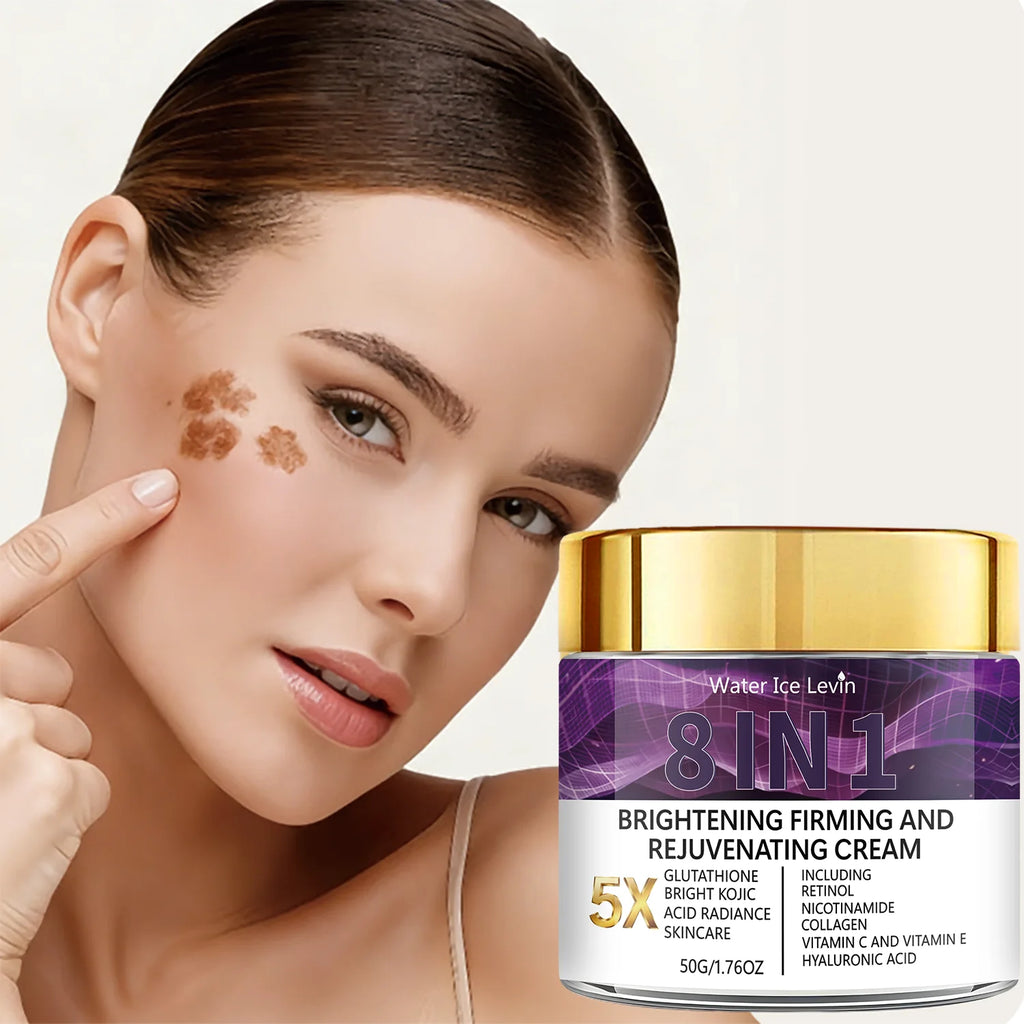 5X Glutathione Brightening Cream - 8-in-1 Firming & Rejuvenating, Retinol & Kojic Acid for Radiant, Glowing Skin Qme