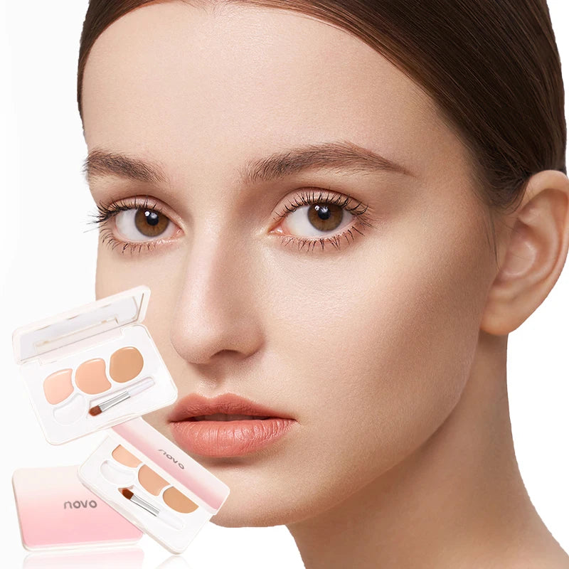 Three color concealer, waterproof concealer, perfect concealer effect, professional makeup concealer Qme
