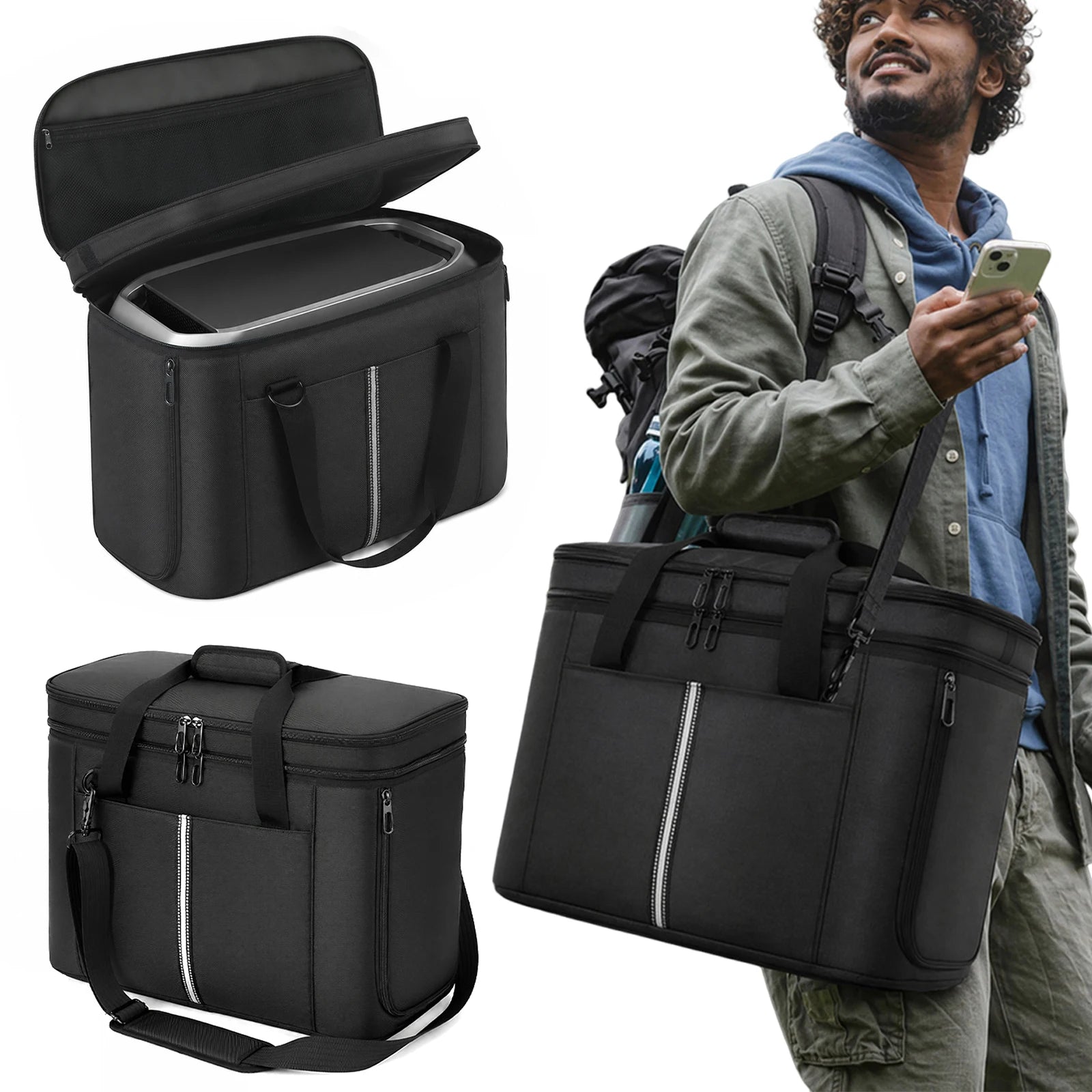 Portable Power Station Storage Bag for Ecoflow Delta 3 Max Plus/ Max Power Station Storage Bag for Road Trip & Emergency Qme