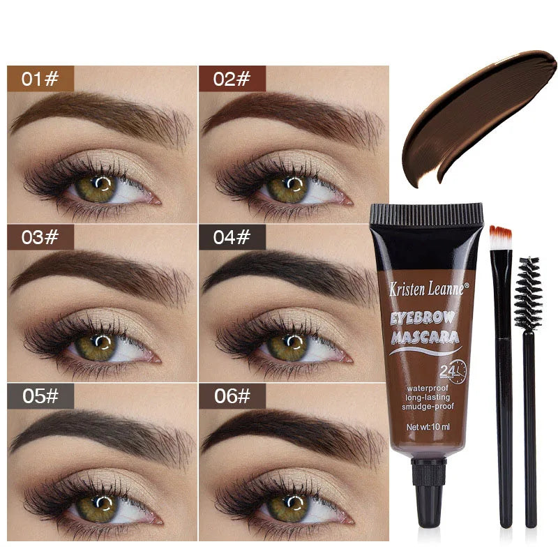 6 Color Eyebrow Enhancers Cream Women Natural Liquid Dyeing Eyebrow Set Brow Tattoo Pigments Lasting Waterproof Eyebrow Gel Qme