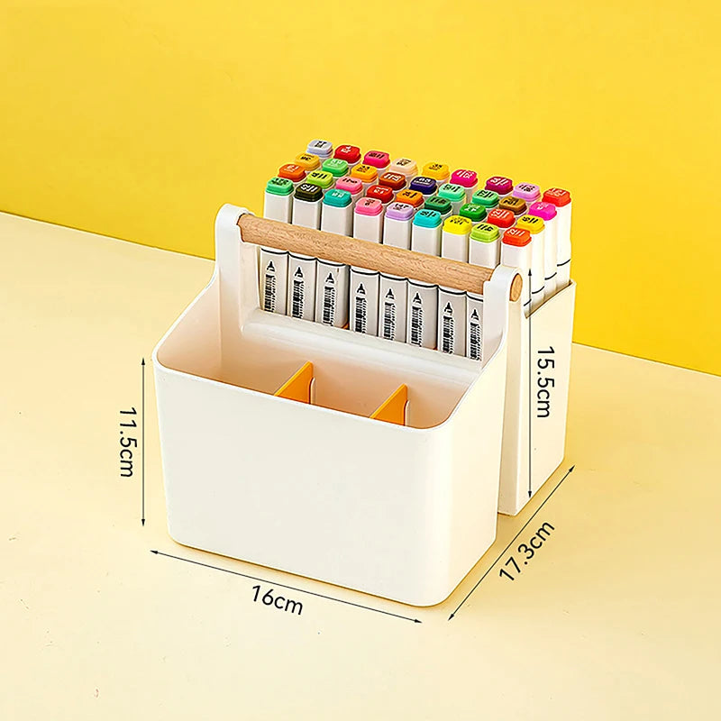 Large Capacity Multifunctional Storage Holder School Office Portable Pen Holder Storage Box Desktop Sundries Storage Basket Qme A3