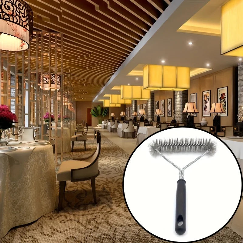 Premium Stainless Steel BBQ Grill Cleaning Brush - Durable, Rust-Resistant, Ergonomic Y-Shape for Deep Cleaning - Non-Stick Qme