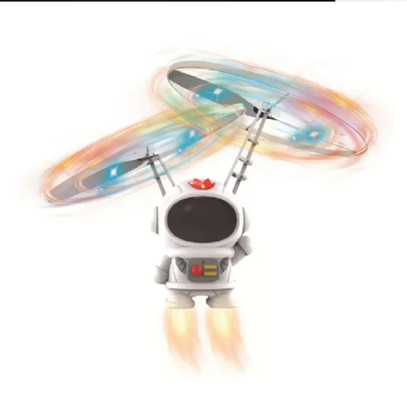 Creative Mini Astronaut Drone Cartoon Spaceman Flying Robot Toys with USB Charging Hand Control Helicopter Kid Boy Christma Gift Qme WHITE
