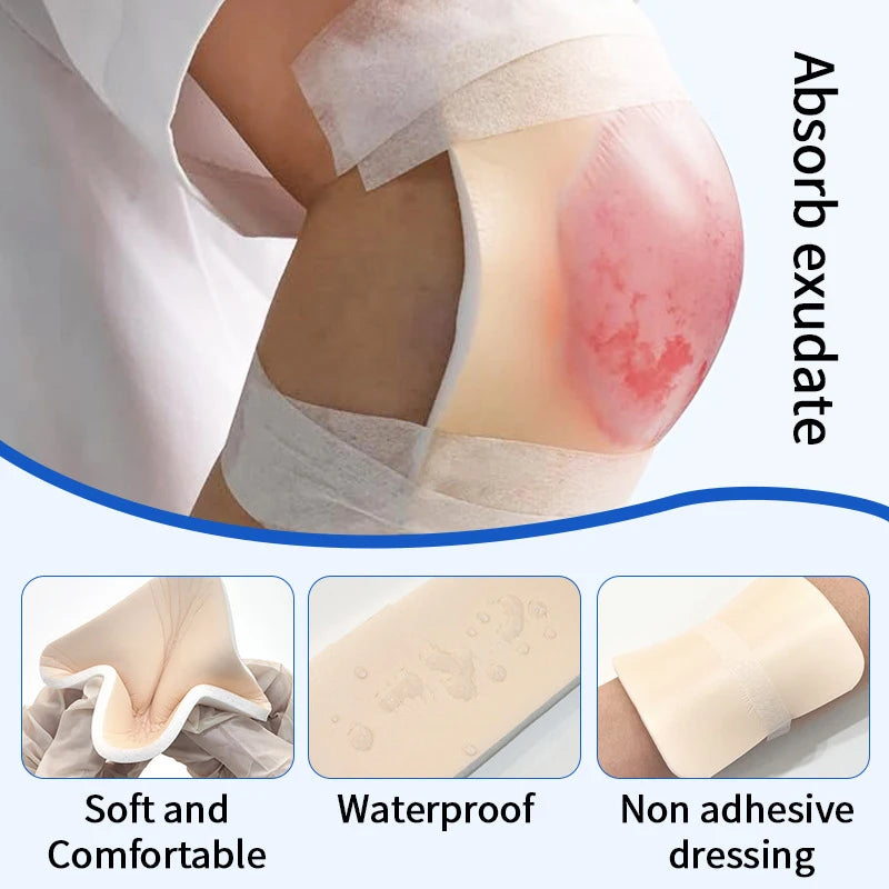 10cmx10cm Foam Non-adhesive Sterile Wound Dressing Bedsores Pad Patch Qme