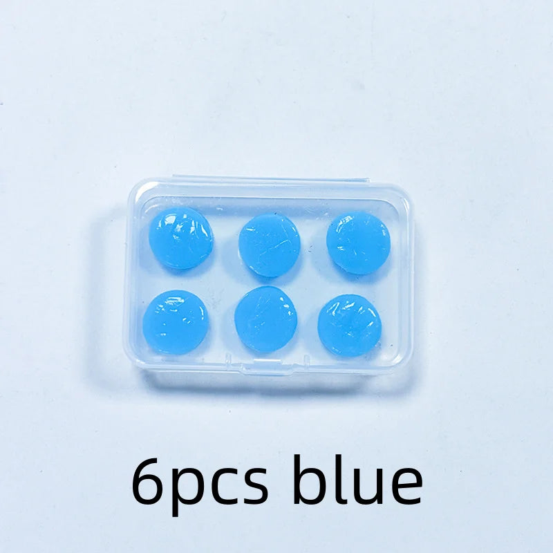 6pcs Silicone Sleeping Ear Plugs Sound Insulation Noise Reduction Earplugs Anti Noise Ear Protection Reusable Earplugs Qme 6pcs blue