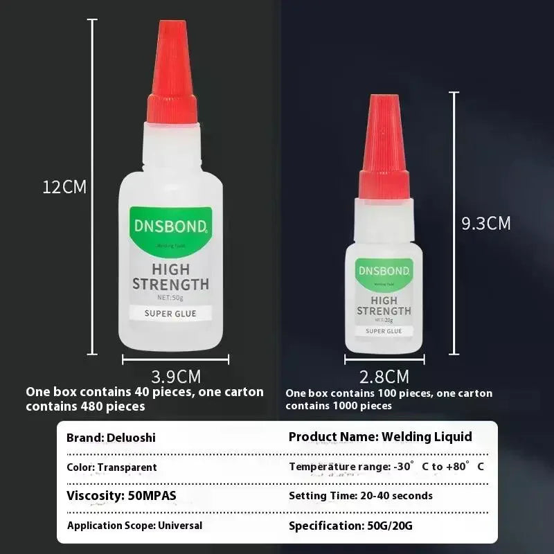 20/50g Instant Glue Fast Super Glue Universal Clear Non-Marking Repair Adhesive High Strength Welding Oily Super Glue Qme