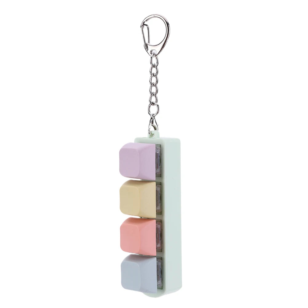 Keyboard Key Toy 4 Keys Button Keycap Fidget Keychain Keyboard Clicker Toy Keyboard Cube Toy for Adult Gifts To Relief Pass Time Qme 4 colors