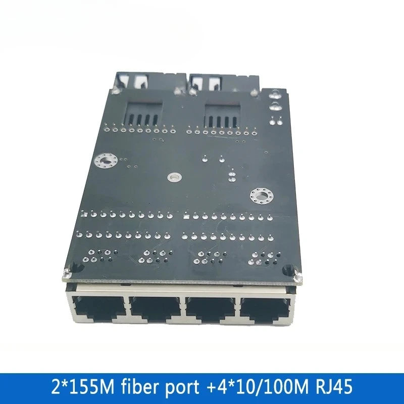 1PCS 100Mbps 2 Fiber 4 Ethernet Switch Fiber Transceiver Optical Port Switch PCBA Qme