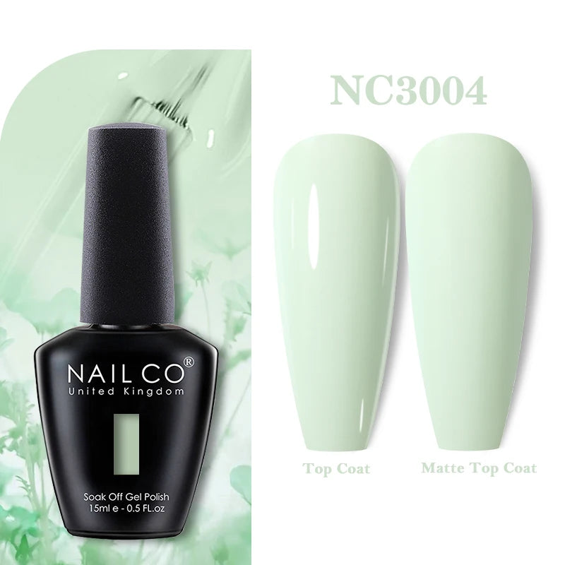 NAILCO Rubber Base Gel Polish Milky Pink Jelly White Beige 6Colors