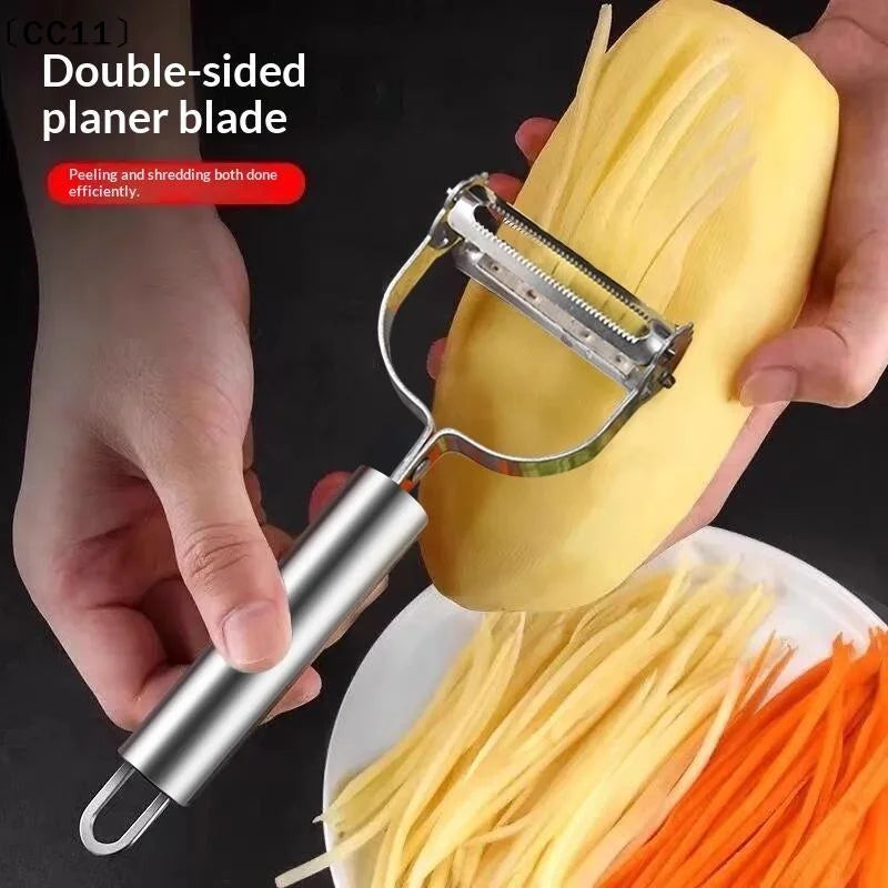 Stainless Steel Dual Side Vegetable Peeler Peeling Julienning Qme