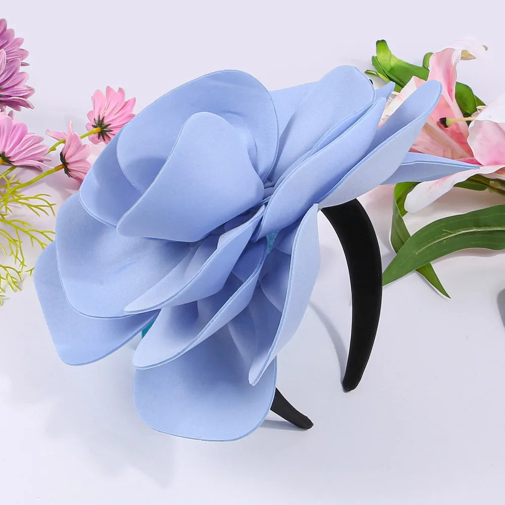 Exquisite Large Rose Flower Headband Sweet Elegant Oversized Qme Style 1