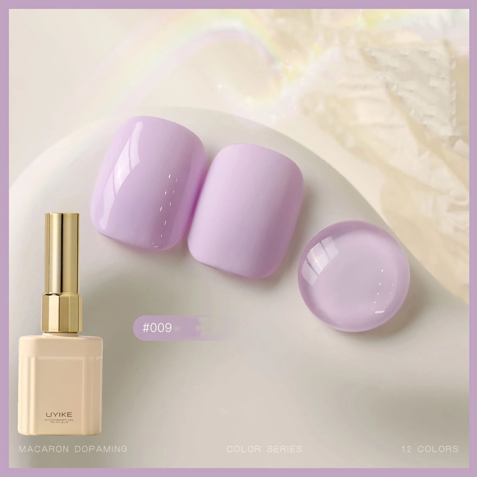 12 Colors Candy Macaron Gel Nail Polish Set, High Saturation Pastel Jelly Gel Polish, Soak Off UV LED Nail Art Manicure Set 15ml Qme 09