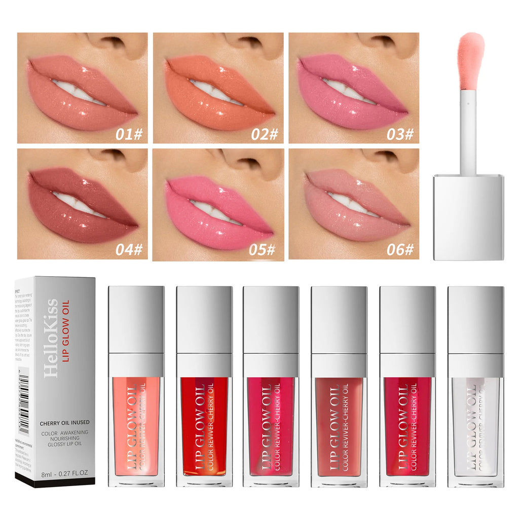 Crystal Jelly Moisturizing Lip Oil Plumping Lip Gloss Makeup Sexy Plump Lip Glow Oil Tinted Lip Plumper Qme